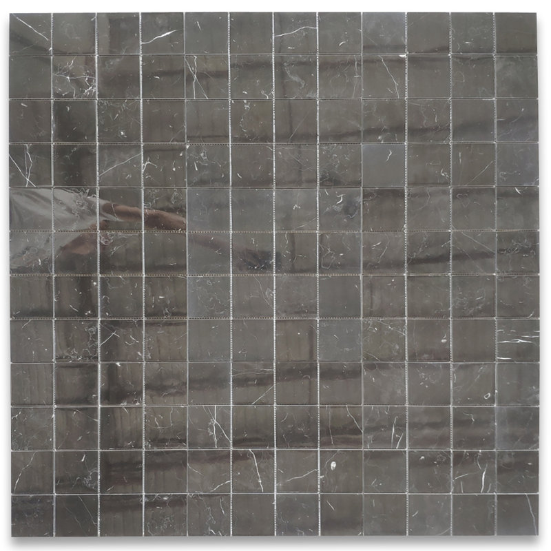Nero Marquina Black Marble 3X3 Square Mosaic Tile Polished