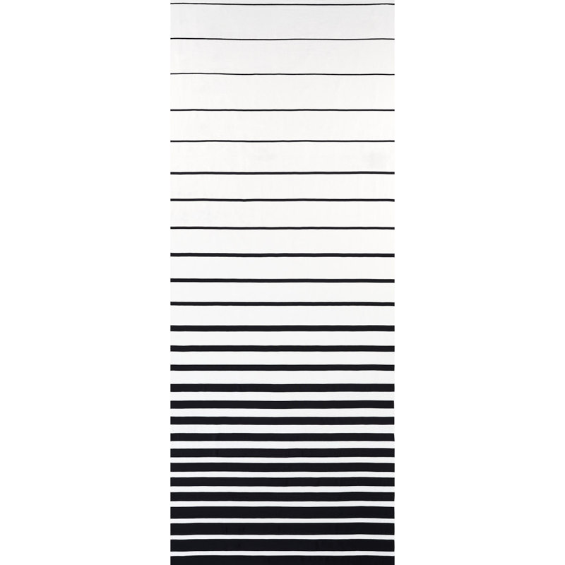 Schumacher x Miles Redd Ribbon Appliqué Panel Fabric, Black/Ivory