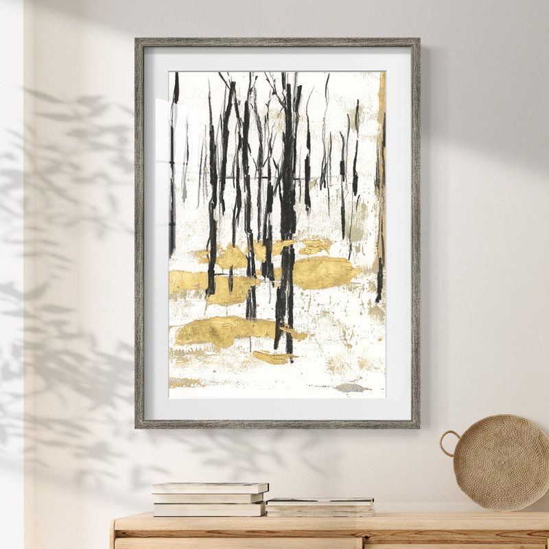 Hiver doré I - impression encadrée, Vieilli, H 25,5 po x l 17,5 po