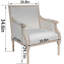 Fauteuil d'appoint français à structure traditionnelle en bois et tissu d'ameublement à finition patinée, simple
