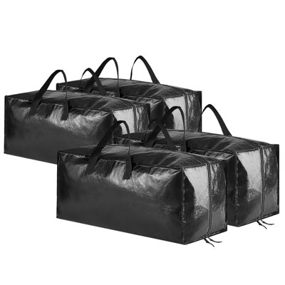 4-Pack Heavy Duty Moving Bags, Large Storage Totes with Backpack Straps, Reinforced Handles and Zippers, Ideal for Moving Supplies, Packing and College Dorm Essentials