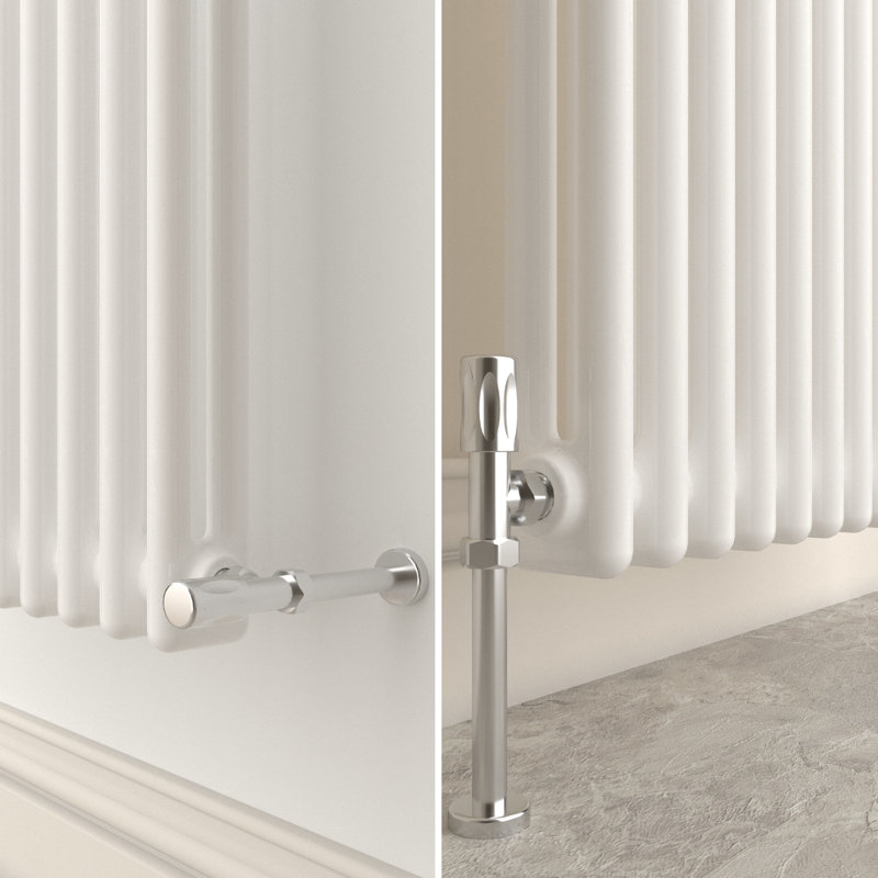 Traditional 2 3 Column Radiator Cast Iron Style Heating, White, 180cm H x 47cm W x 7cm D