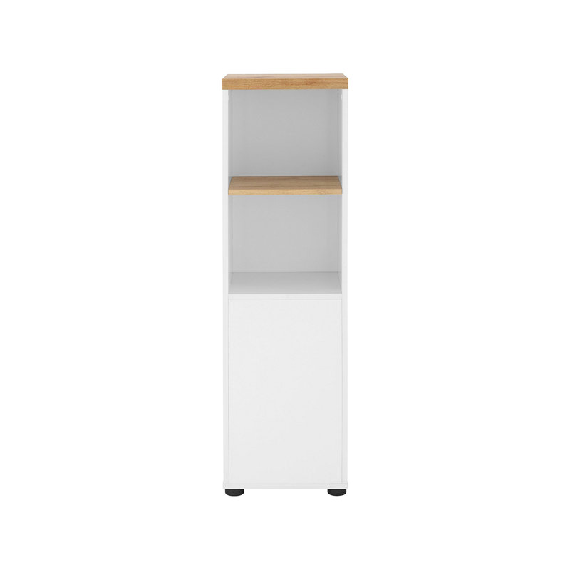 Acelynn Display Cabinet, White/Oak