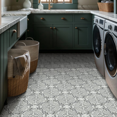 Amara 8" x 8" Encaustic Look Matte Porcelain Floor & Wall Tile