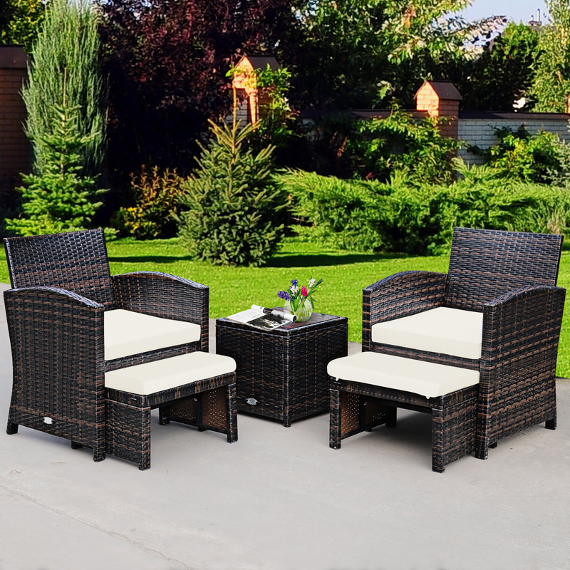 Amy-Michelle 2 - Person Patio Conversation Set with Cushions, White