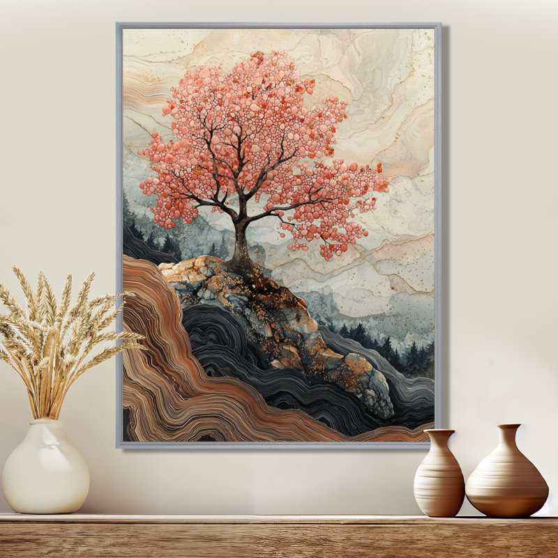 Hillyard - impressions sur toile florales, Argent argent, H 32 po x l 24 po, Impression encadrée flottante