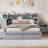 Wooden platform bed with Multi-functional Storage Space Nightstand and 2 Drawers-288221356