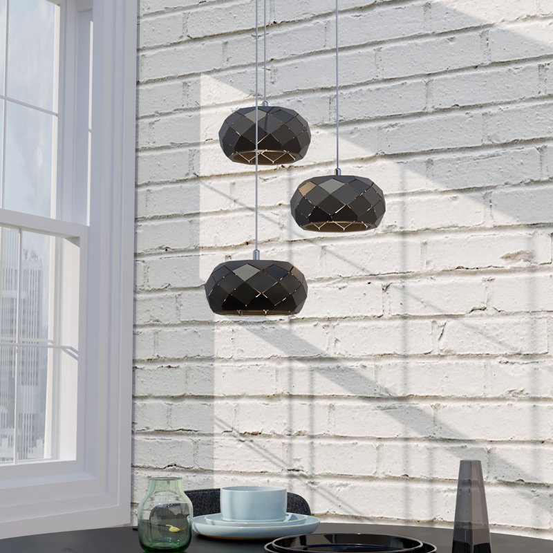 Bixby 3 - Light Natural Cluster Pendant, Black