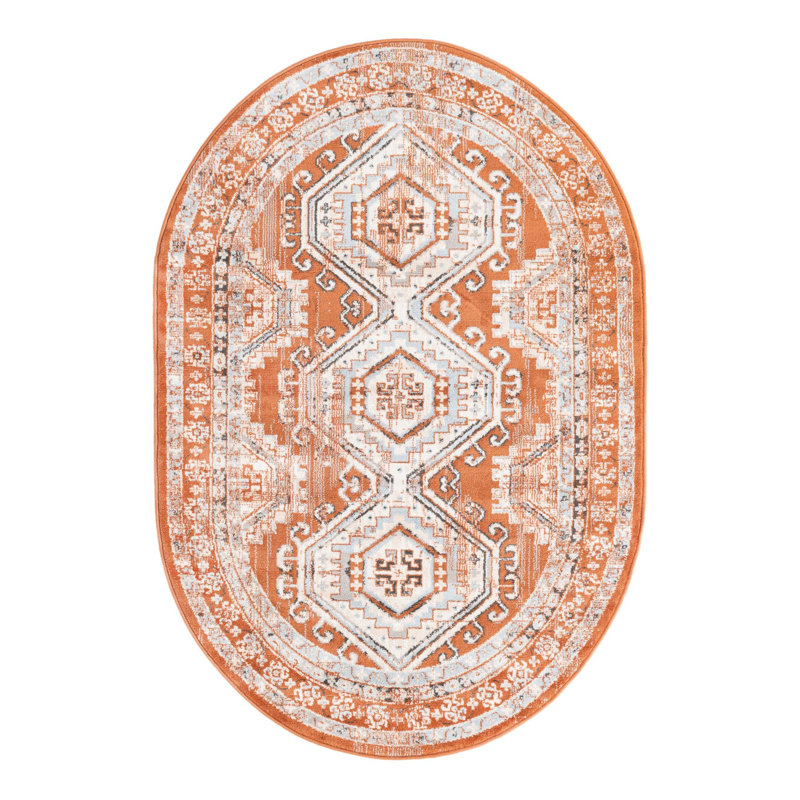 Filey Oriental Indoor Rug, Oval 5'3" x 8'