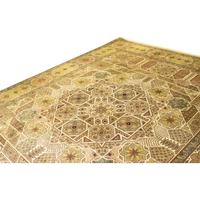 Tapis ivoire noué à la main de haute qualité