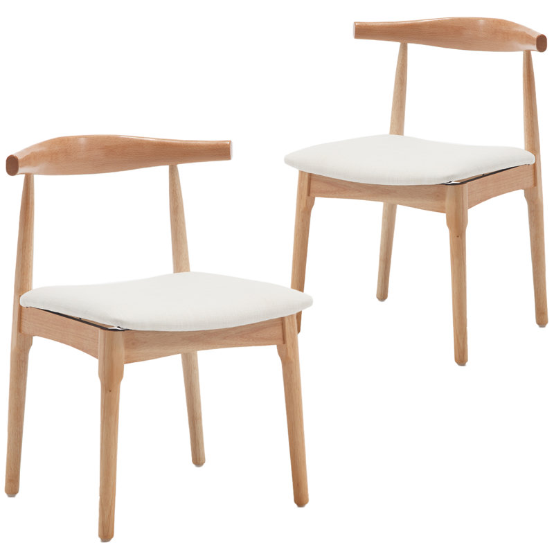 Chaises de salle à manger rembourrées modernes avec dossier, avec structure en bois massif, pour la salle à manger / salon
