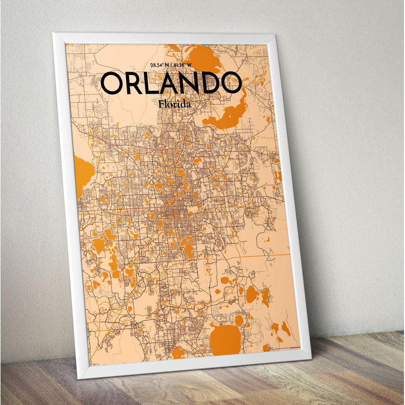 Orlando City Map - No Frame Print, 50.8cm H x 40.6cm W x 0.13cm D x 0.13cm D