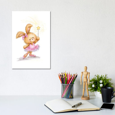 Rabbit Ballet 1 Piece Wrapped Canvas Painting