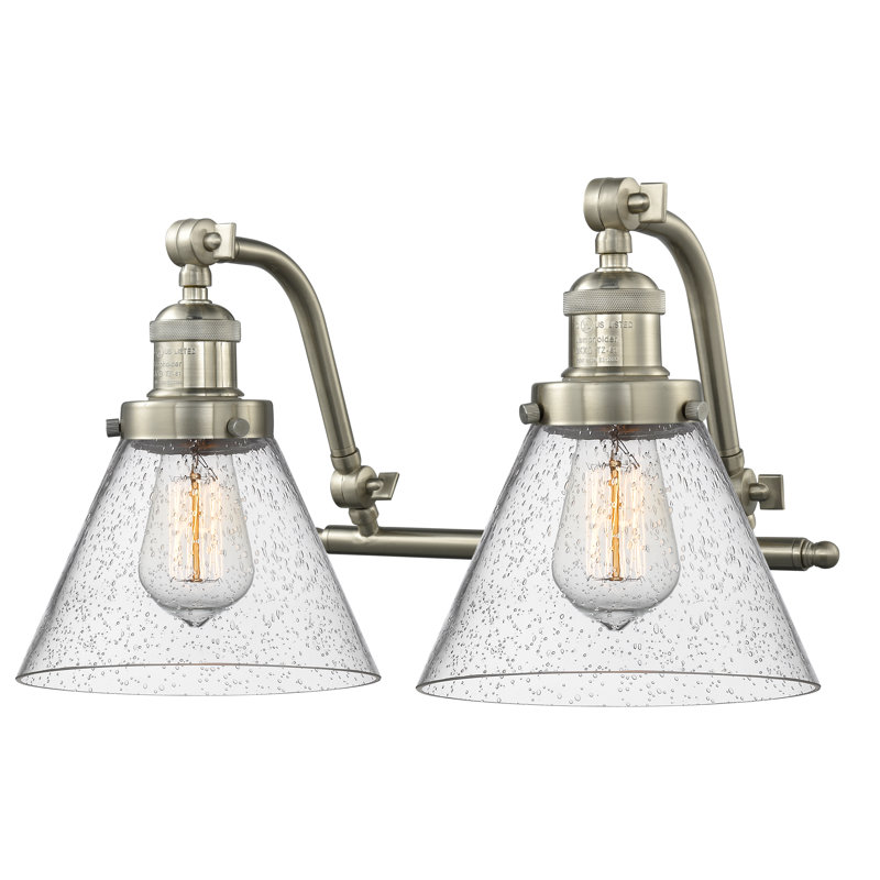 Bonomo 2 - Light Dimmable Vanity Light, Brushed Satin Nickel, 3 W LED Vintage Dimmable Bulb, Seedy