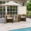 Lenore Curved Wicker Patio Dining Chairs with Cushions (set of 2)