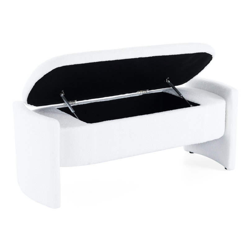 Banc blanc avec solution de rangement efficace pour une chambre à coucher confortable, Blanc