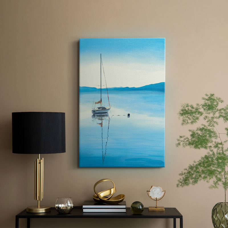 «Misty Blue Sunrise», reproduction encadrée - galerie Cavas, H 36 po x l 24 po