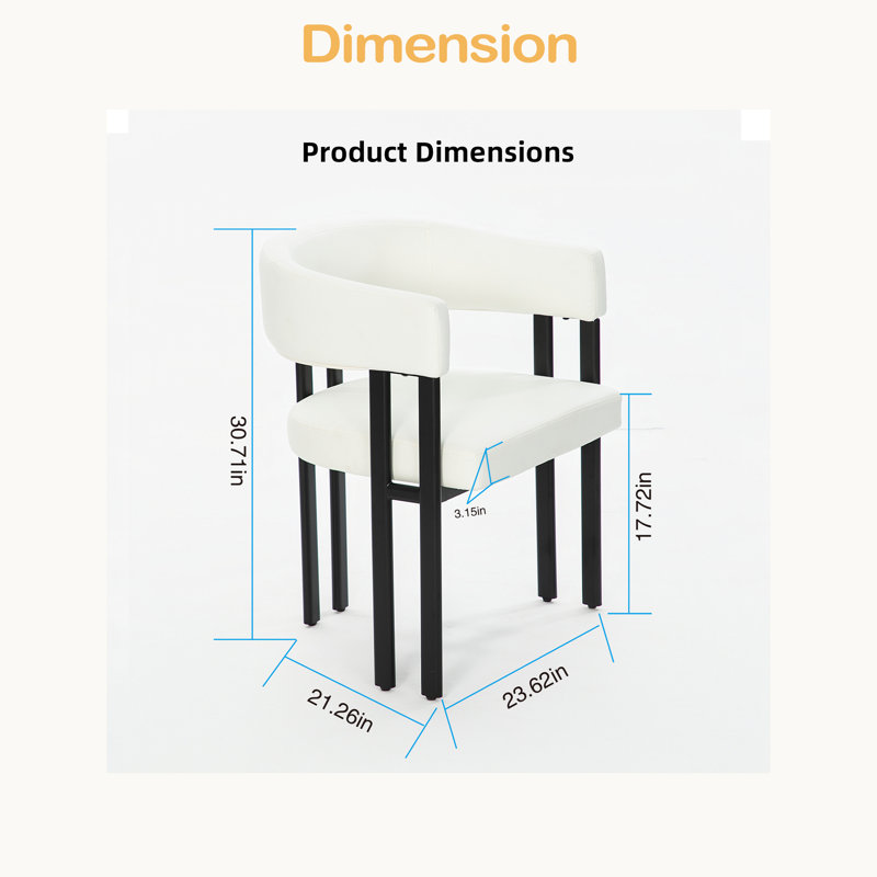 Ensemble de 2 chaises de salle à manger Modern, Blanc