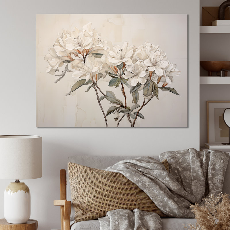 Rhododendron sobre et sobre, H 24 po x l 32 po x P 1 po, Toile tendue