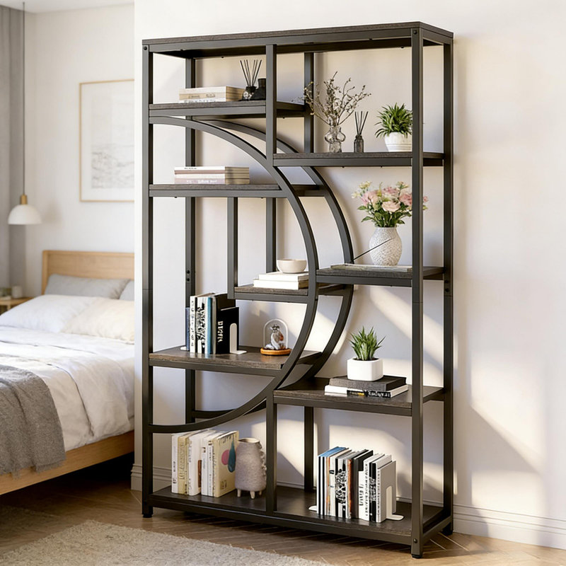 Modern Geometric Bookshelf and Versatile Display Unit