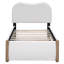 Lit plateforme tapissier avec pieds de soutien en bois et lit gigogne simple, lit d'invité peu encombrant-392801406-392801407
