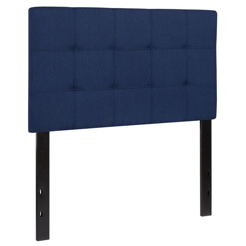 Tête de lit tapissier capitonnée Ciriaca, Bleu marine, Simple