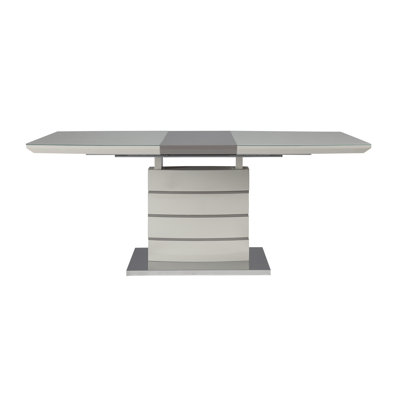 Table de salle à manger extensible ultra-brillante 55 po à 71 po Odette