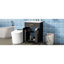 Meuble-lavabo de 24 po avec lavabo en céramique - Bois massif noir élégant et compact avec portes à fermeture en douceur et tiroir de rangement luxueux pour les petites salles de bain. 2 portes, intérieur réglable. L 24,2 po *-908864164