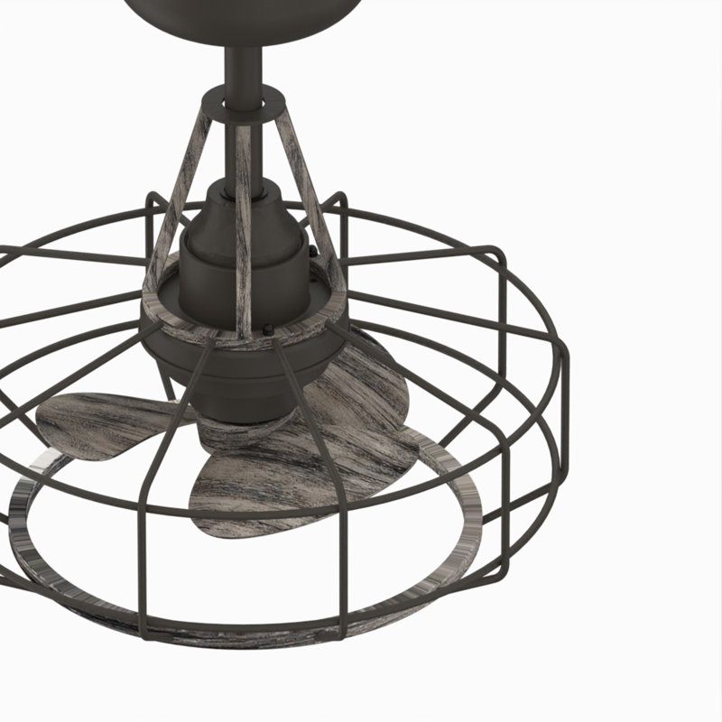 18 Inch Indoor/Outdoor Caged Ceiling Fan, Gray