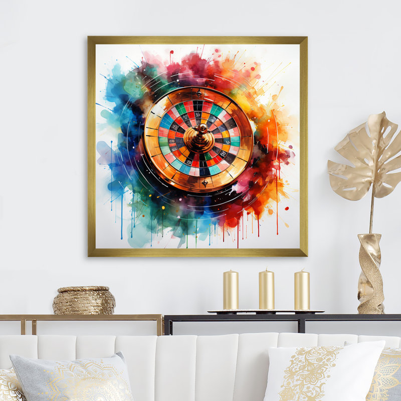 «Casino Royale Roulette VI», reproduction sur toile, H 16 po x l 16 po x P 1 po, Cadre doré à une seule photo