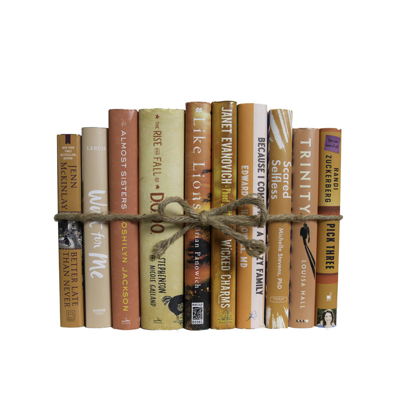 Decorative Books - Apricot Dust Jacket Book Bundle - 1 Foot of Orange Books