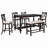 6-Piece Counter Height Dining Table Set Table With Shelf 4 Chairs And Bench-650380193