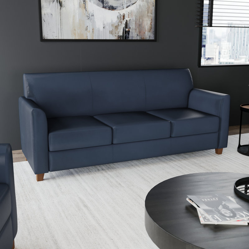 Canapé LeatherSoft Statice Series, Marine, Brun