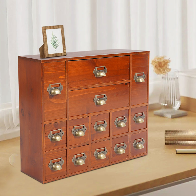 Old Color 14 Slot Drawer Storage Box Drawers Storage Cabinet Storage Cabinet With 14 Drawers