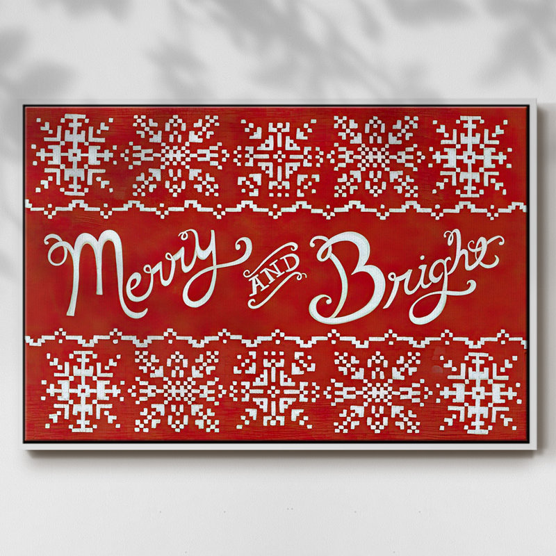 Fair Isle Snowflake I, reproduction d'art sur toile, H 17 po x l 25 po x P 1,5 po, Cadre flottant blanc