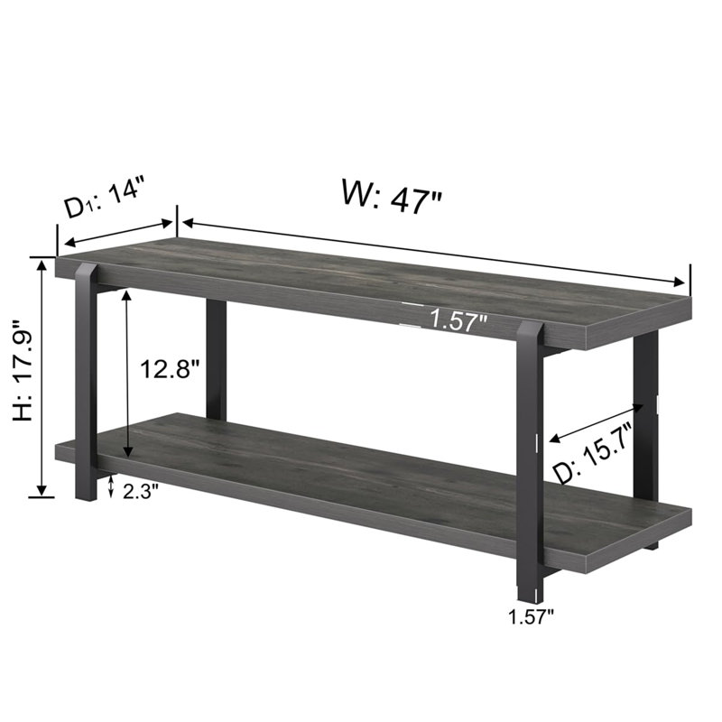 47" Industrial Entryway Bench with Storage