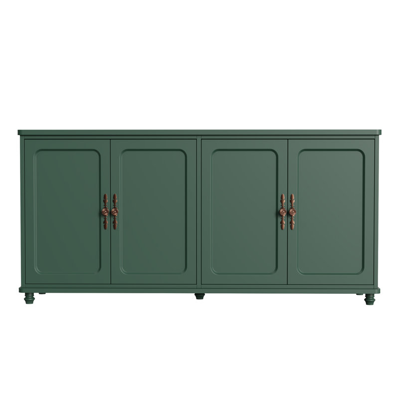 Armoire de rangement rétro à 4 portes avec tablettes réglables Retro, Vert