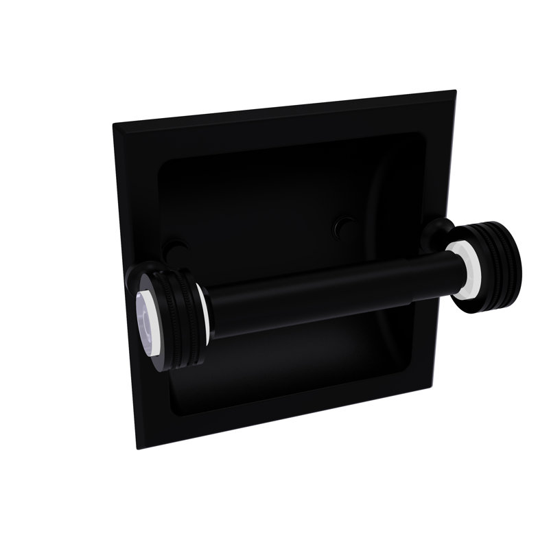 Porte-papier hygiénique encastré Jarrell, Noir mat