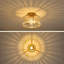 Plafonnier semi-encastré en cristal moderne avec finition dorée, lustre près du plafond pour le couloir, la cuisine, le vestibule et la chambre à coucher