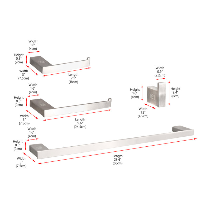 Sofia 4 - Piece Bathroom Hardware Set, Brushed Nickel