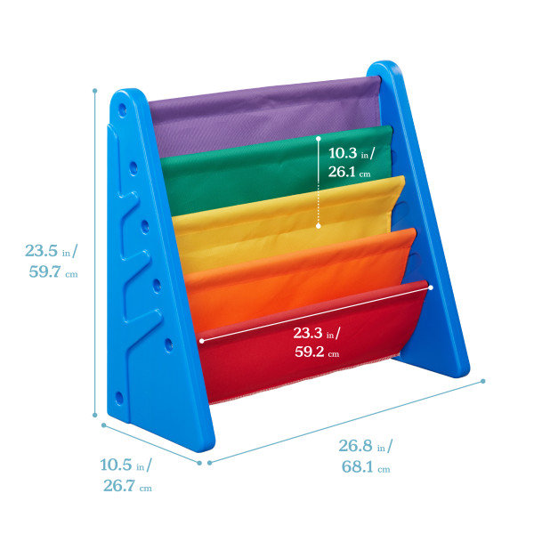 Primary Multicolor Canvas and Plastic Kids Bookcase