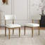 Ensemble de salle à manger 5 pièces Roundhill Furniture Evdo, table ronde à tréteaux et 4 chaises rembourrées, blanc et naturel-1329688576-1329688579