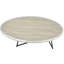 Table basse ovale en chêne gris patiné et noir patiné pour la maison moderne en métal