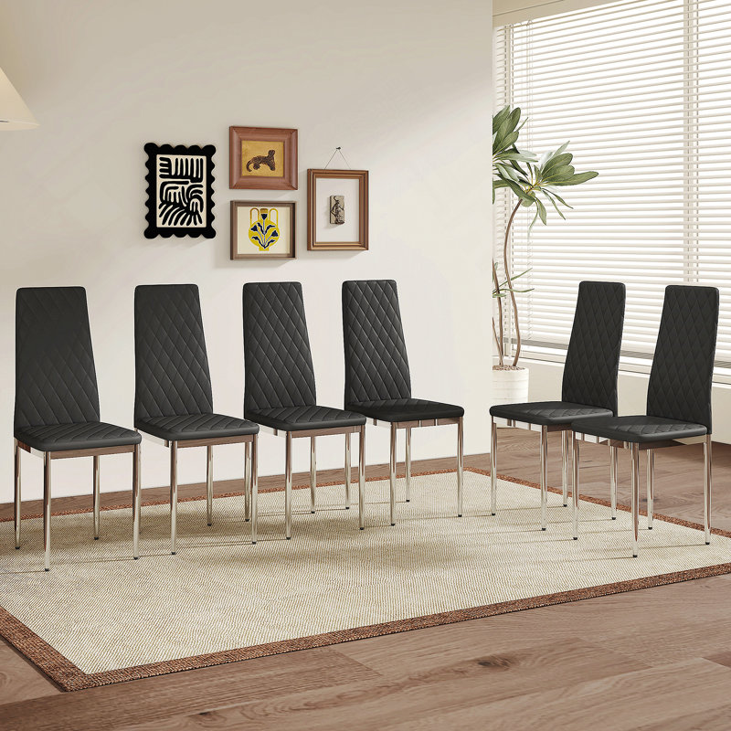 Ensemble minimaliste de 6 chaises de salle à manger, idéal pour divers styles de maison