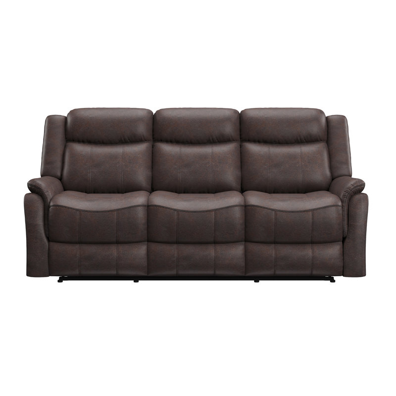 Canapé inclinable, microfibre polie brune