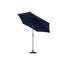 Parasol de patio 9 pi - bleu marine. Structure en acier. Idéal pour la cour, la piscine ou la terrasse. Auvent 100%. Pratique à utiliser avec la manivelle, le bouton d'inclinaison et l'ouverture / fermeture de la table d'extérieur. Convient à la housse. Facile