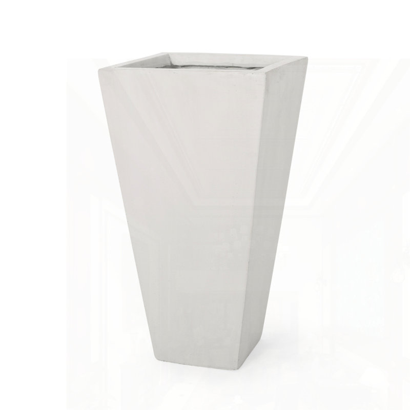 Petit pot à fleurs 13 po MGO, H 24,75 po x l 13 po x P 13 po, Blanc mat