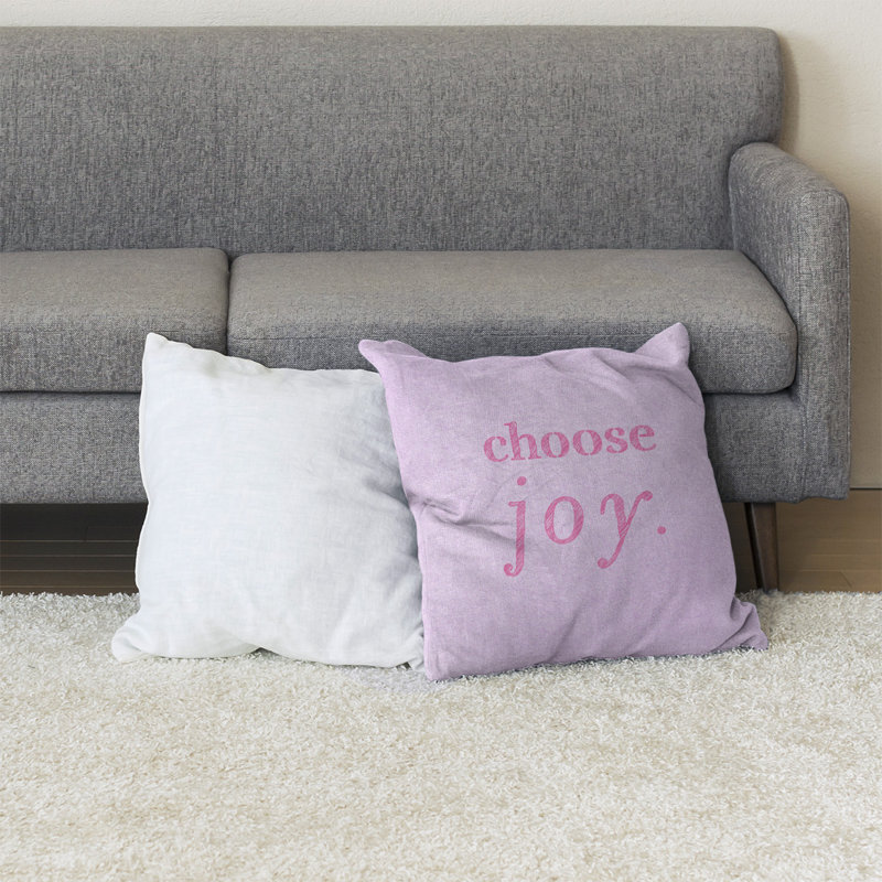 Coussin de sol choose Joy, H 28 po x l 28 po, Mauve / Rose
