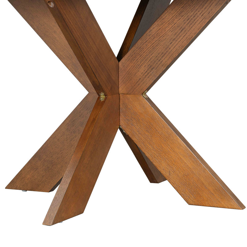 Table de salle à manger ronde de style campagne moderne, cerisier