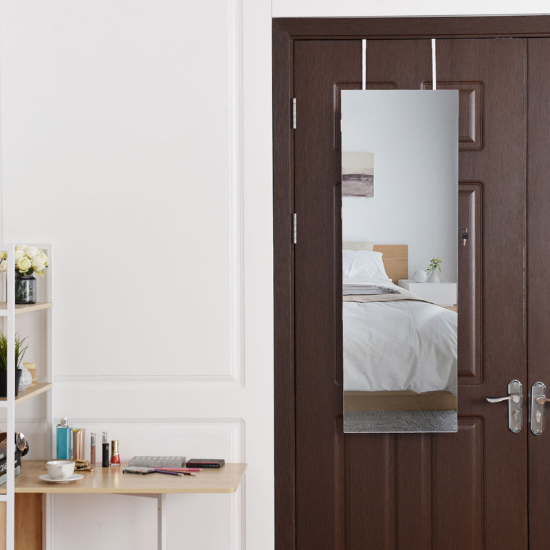 Armoire à bijoux avec miroir Michele, Blanc